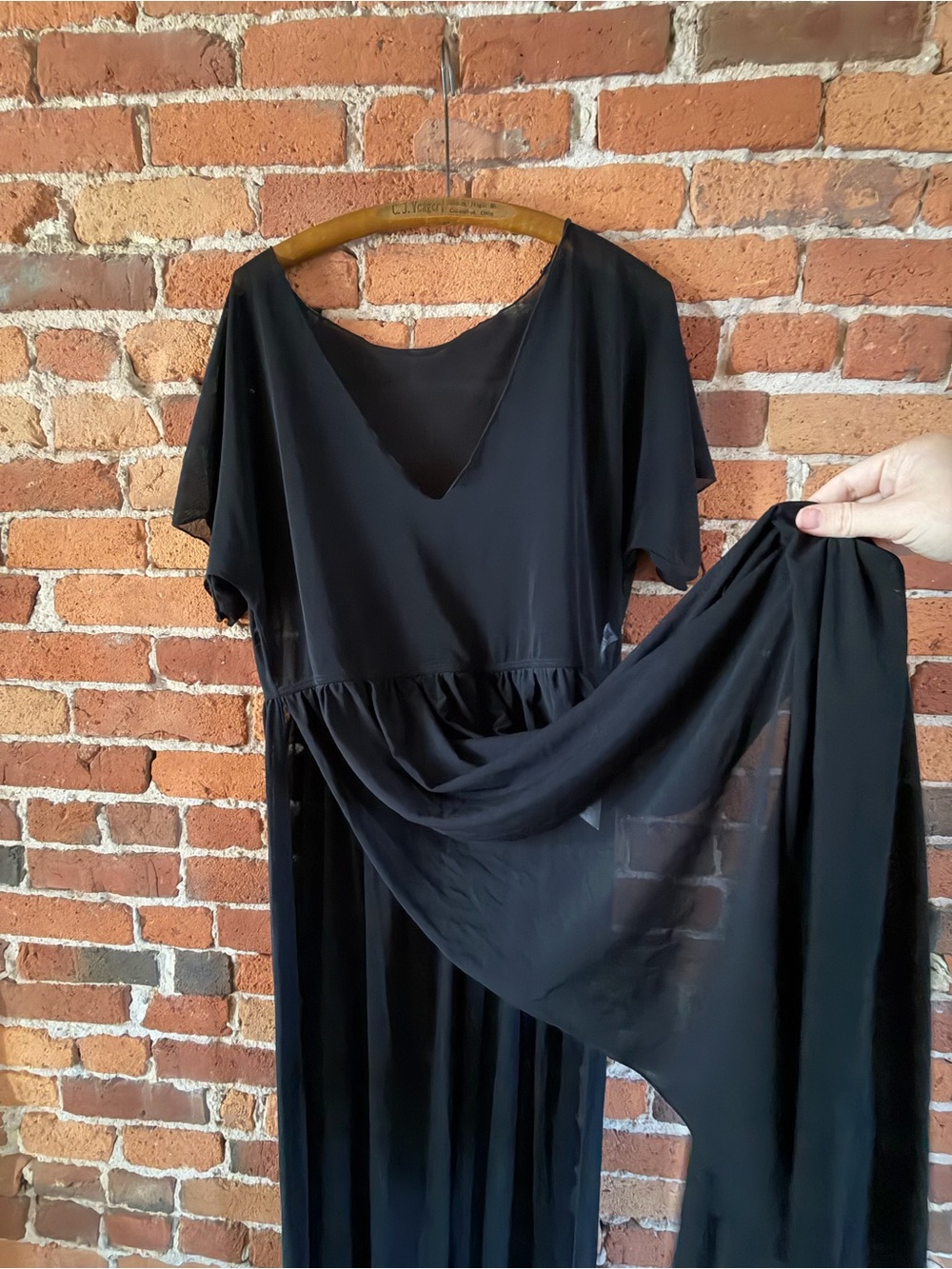 Black V-Neck Women's Dress